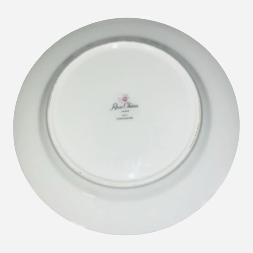 Vintage Rose China Japan Strathmore 3902 Black Lace Saucers Set‎ of 4